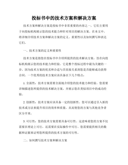 投标书中的技术方案和解决方案