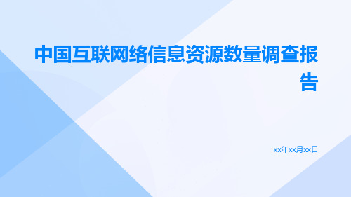 中国互联网络信息资源数量调查报告