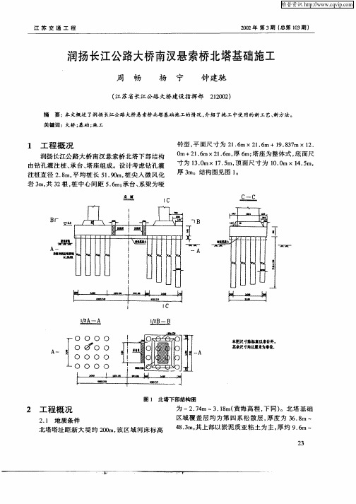 润扬长江公路大桥南汊悬索桥北塔基础施工