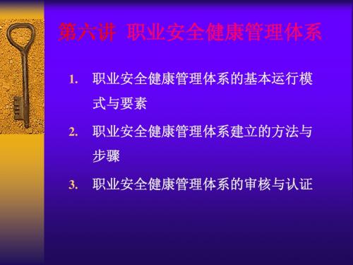 现代安全管理6-职业安全健康管理体系