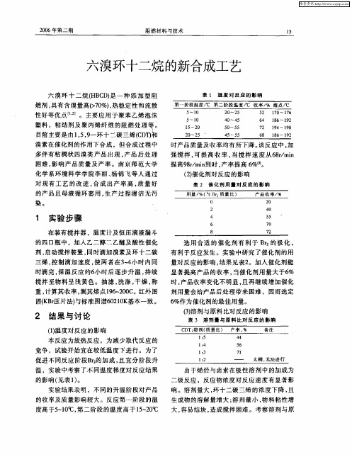 六溴环十二烷的新合成工艺