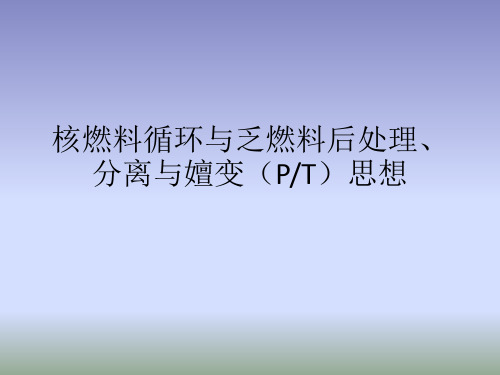 核燃料循环与乏燃料后处理、分离与嬗变思想页PPT文档