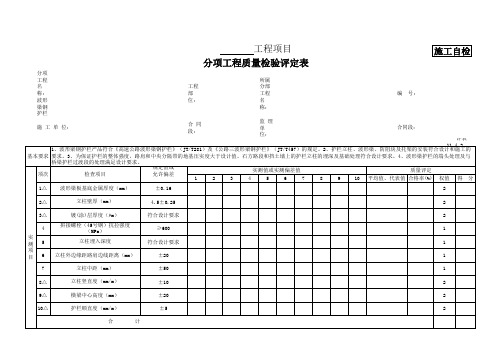 3--波形梁钢护栏分项工程质量检验评定表 (1)