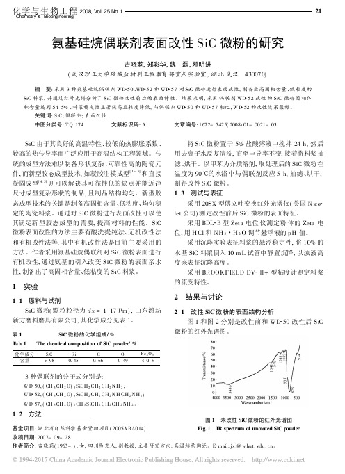 氨基硅烷偶联剂表面改性SiC微粉的研究