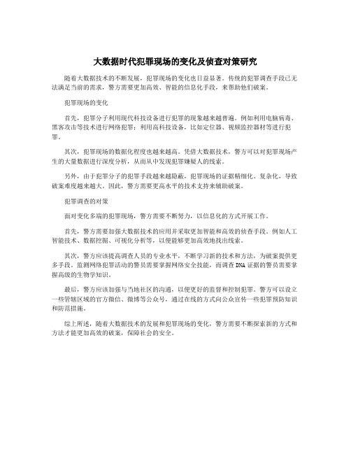 大数据时代犯罪现场的变化及侦查对策研究