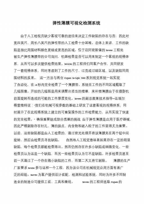 弹性薄膜可视化检测系统