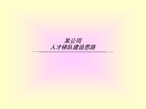 公司人才梯队建设思路