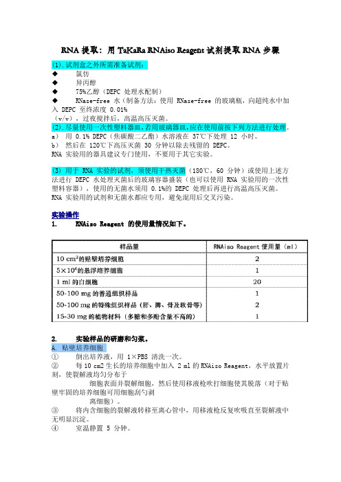 RNA提取步骤