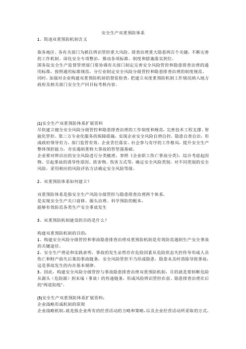 安全生产双重预防体系安全生产