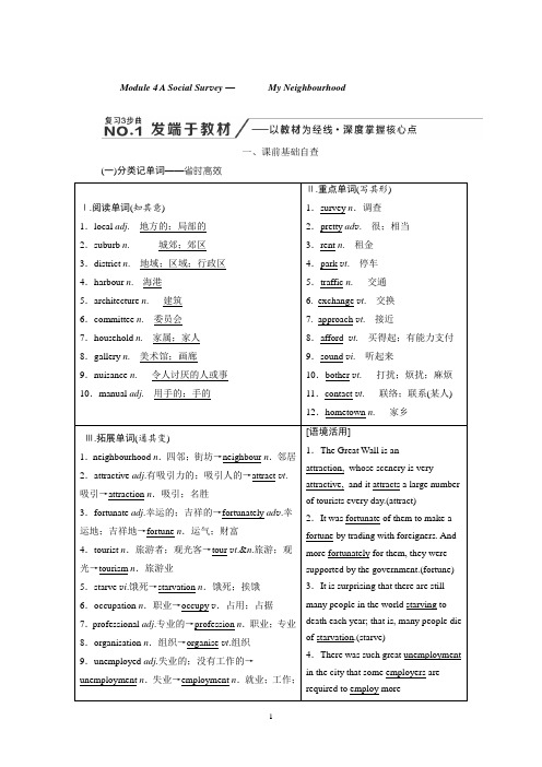 2020版新高考一轮复习英语新课改·外研版讲义：必修一 Module 4 A Social Survey Word版含解析