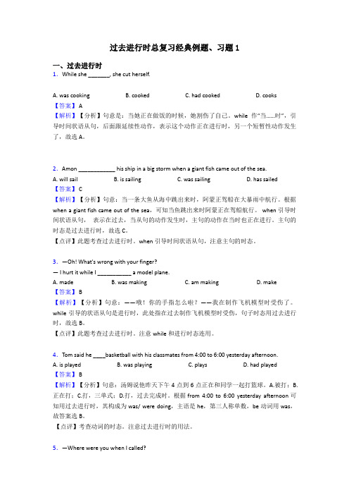 过去进行时总复习经典例题、习题1