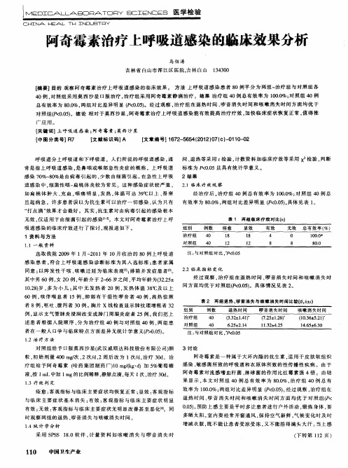 阿奇霉素治疗上呼吸道感染的临床效果分析