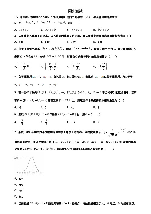 广西省玉林市2019-2020学年高二下学期期末2份数学经典试题