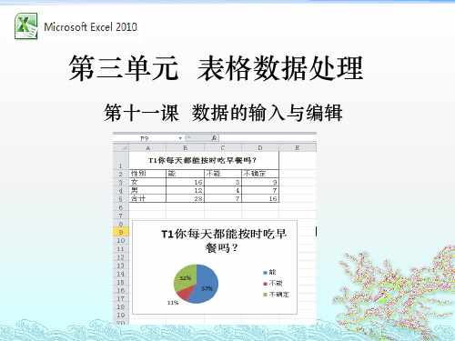 教育科学出版社七年级上册 第十一课 数据的输入与编辑