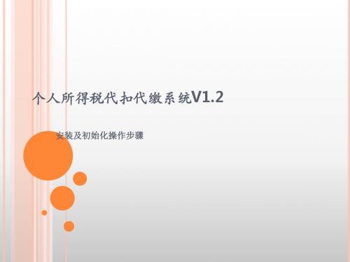 个人所得税代扣代缴系统V1.2安装及初始化步骤