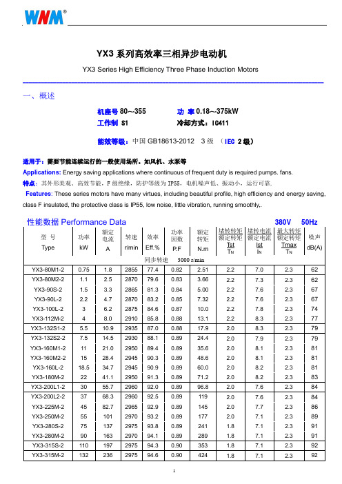 YX3系列高效率三相异步电动机