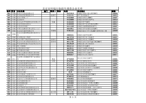 北京生产企业(1)