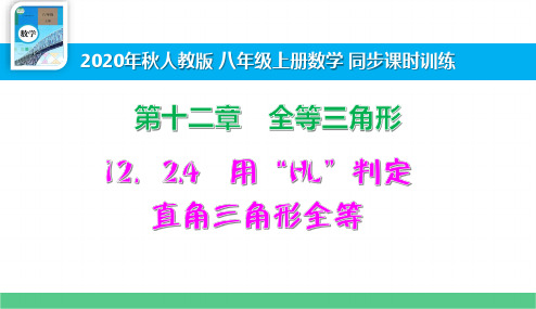 八上数学同步课时训练12.2.4用“HL”判定直角三角形全等