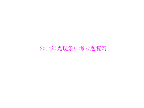 【最新中考物理】专题4：光现象 考纲研读 知识网络 基础梳理 考点突破 课件(69张)