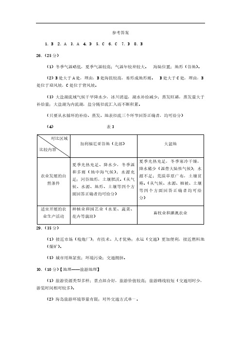 2011年高考真题【品优教学】地理(山东卷)(含解析版)