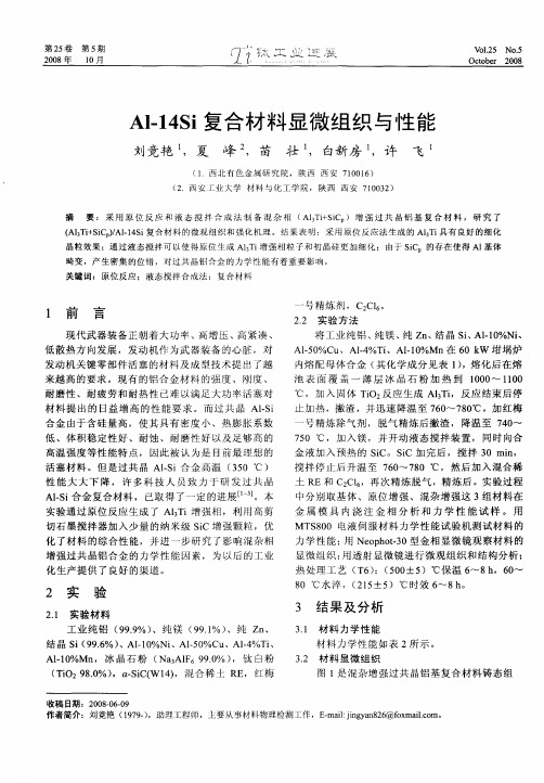 Al-14Si复合材料显微组织与性能