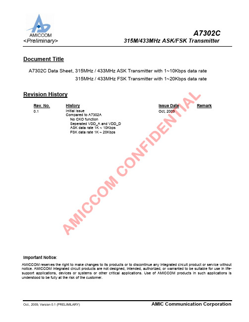 A7302C Datasheet v0.1 (Preliminary)