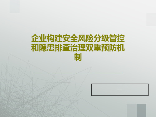 企业构建安全风险分级管控和隐患排查治理双重预防机制172页PPT