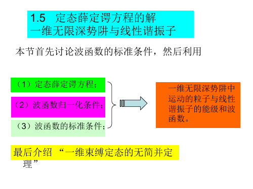 定态薛定谔方程的解法 一维无限深势阱与线性谐振子