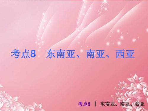 2013届中考地理最后冲刺练 考点8 东南亚、南亚、西亚课件 湘教版