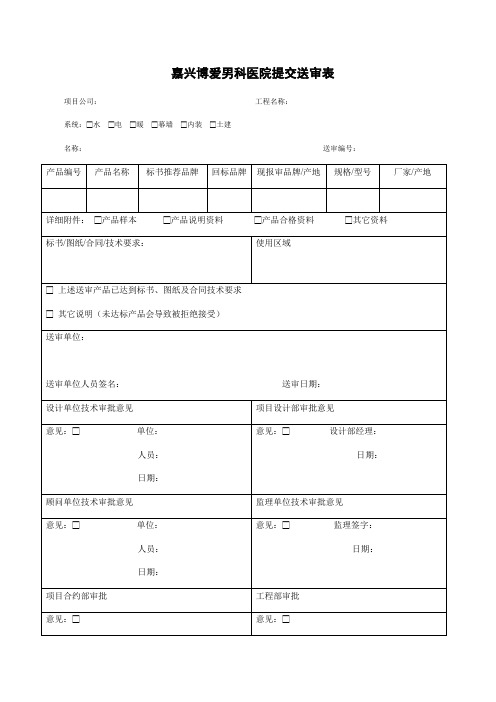 嘉兴博爱男科医院提交送审表