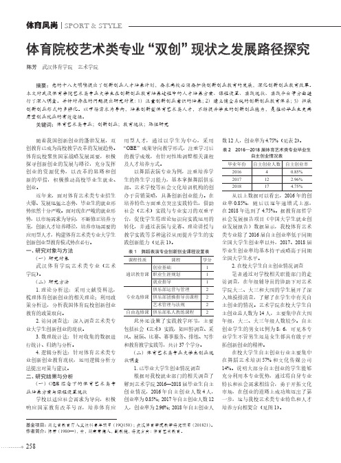 体育院校艺术类专业“双创”现状之发展路径探究