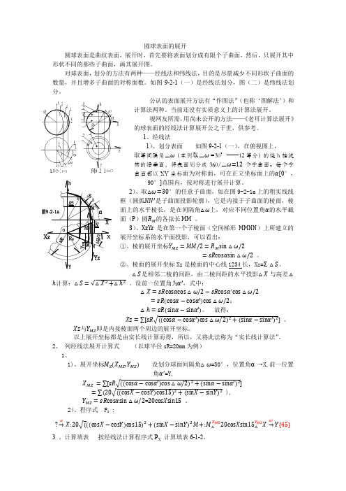 圆球表面的展开