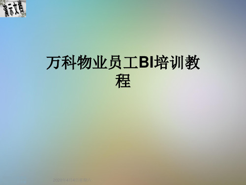 万科物业员工BI培训教程