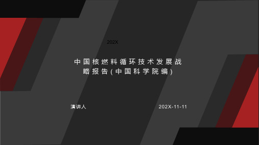 中国核燃料循环技术发展战略报告(中国科学院编)PPT模板