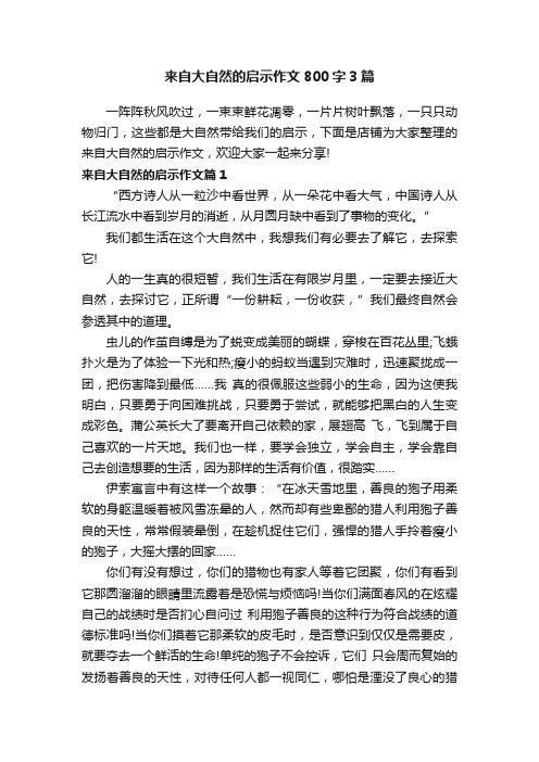 来自大自然的启示作文800字3篇