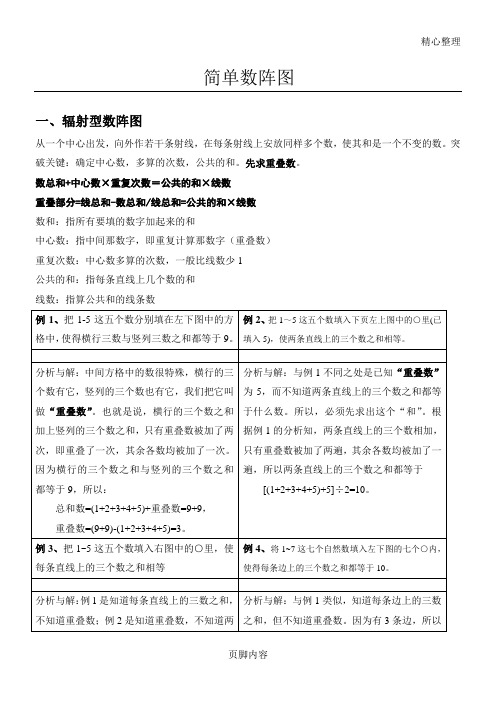 奥数知识点 简单数阵图