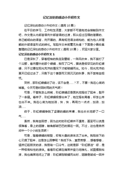 记忆深处的感动小升初作文