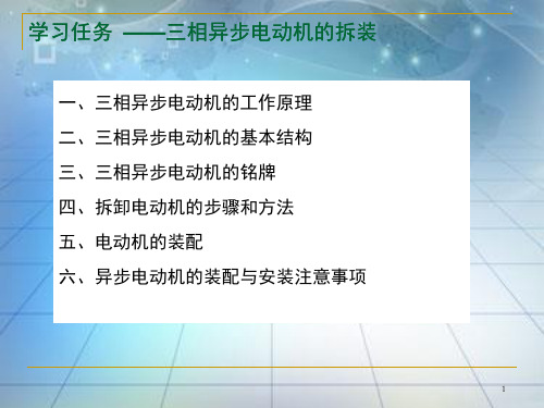 三相异步电动机的拆装