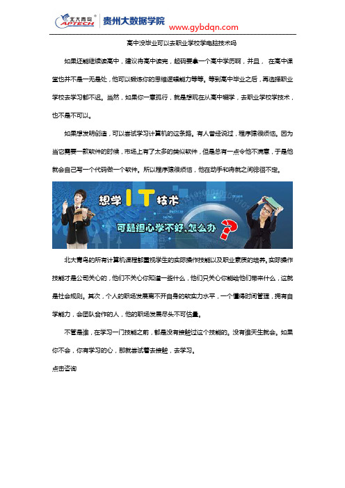 高中没毕业可以去职业学校学电脑技术吗