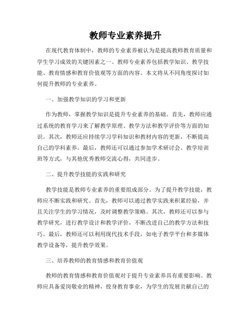 教师专业素养提升