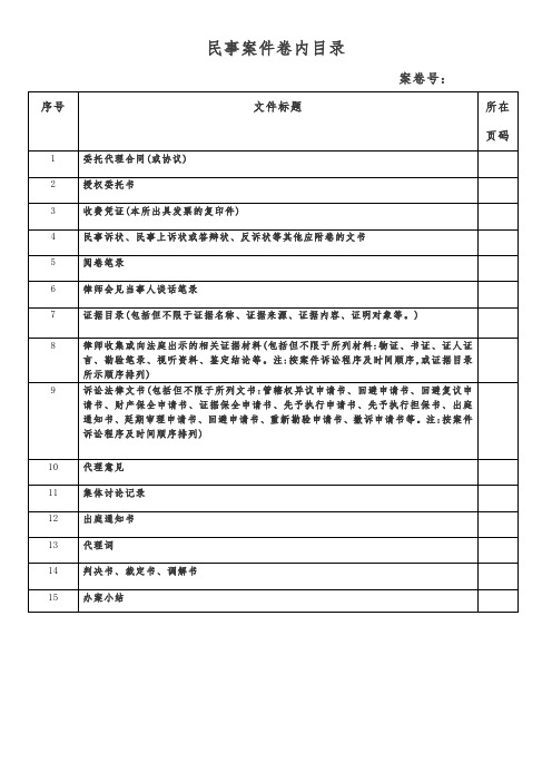 12卷宗目录(民事)