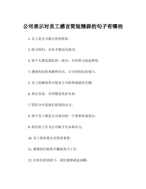 公司表示对员工感言简短精辟的句子有哪些