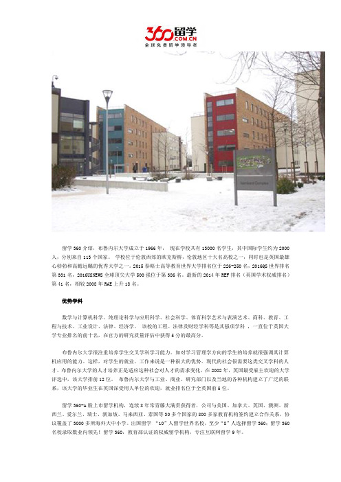 布鲁内尔大学优势学科