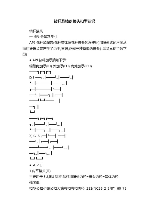 钻杆及钻铤接头扣型认识