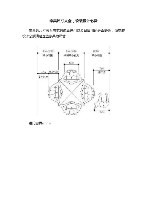 家具尺寸大全，软装设计必备