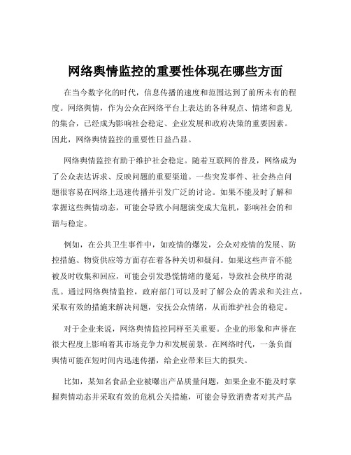 网络舆情监控的重要性体现在哪些方面