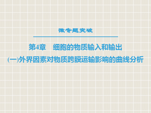 2018-2019学年高中生物 第四章 细胞的物质输入和输出 微专题突破1 外界因素对物质跨膜运输影