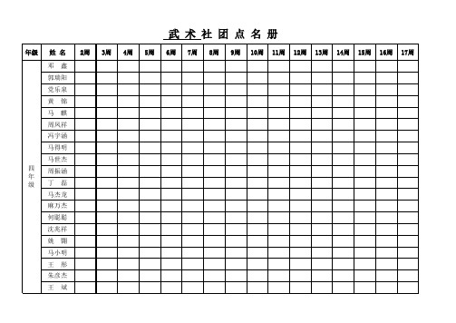 95人高武术社团活动学生点名册