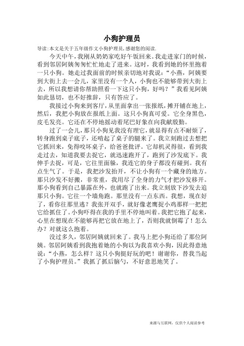 小狗护理员_五年级作文