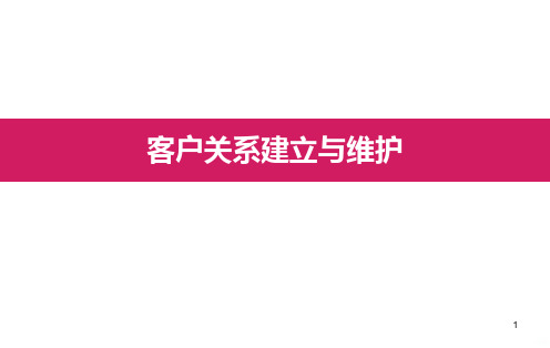 客户关系建立与维护PPT课件